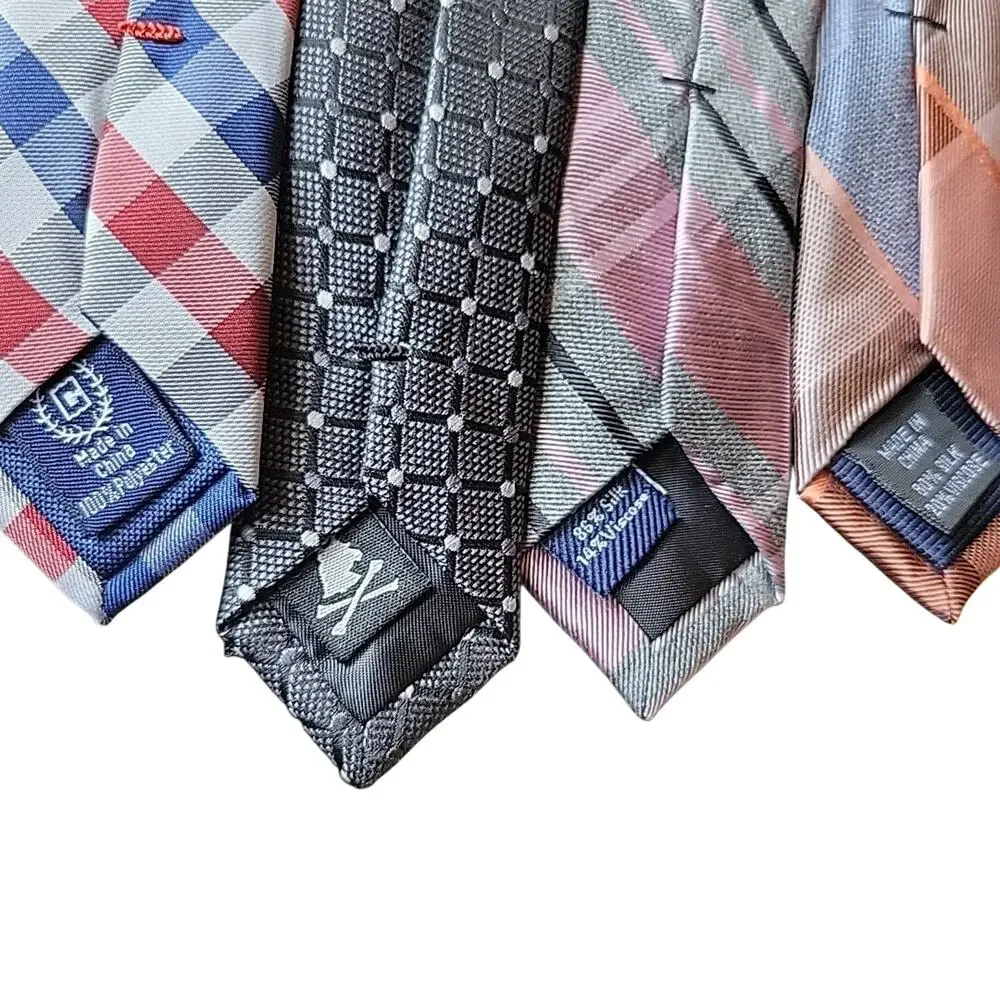 Plaid Neck ties Lot Of 4 Designer Nick Graham Michael Kors Chaps Croft & Barrow